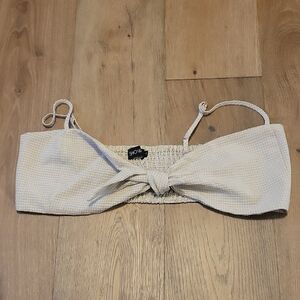 Show Po Bra Top Tie Plus Size 14 White And Tan